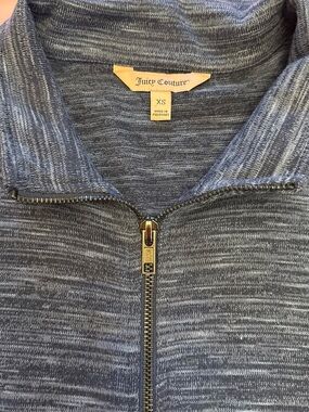 Juicy Couture Space-Dye/Marled Knit Zip-Up Track Jacket